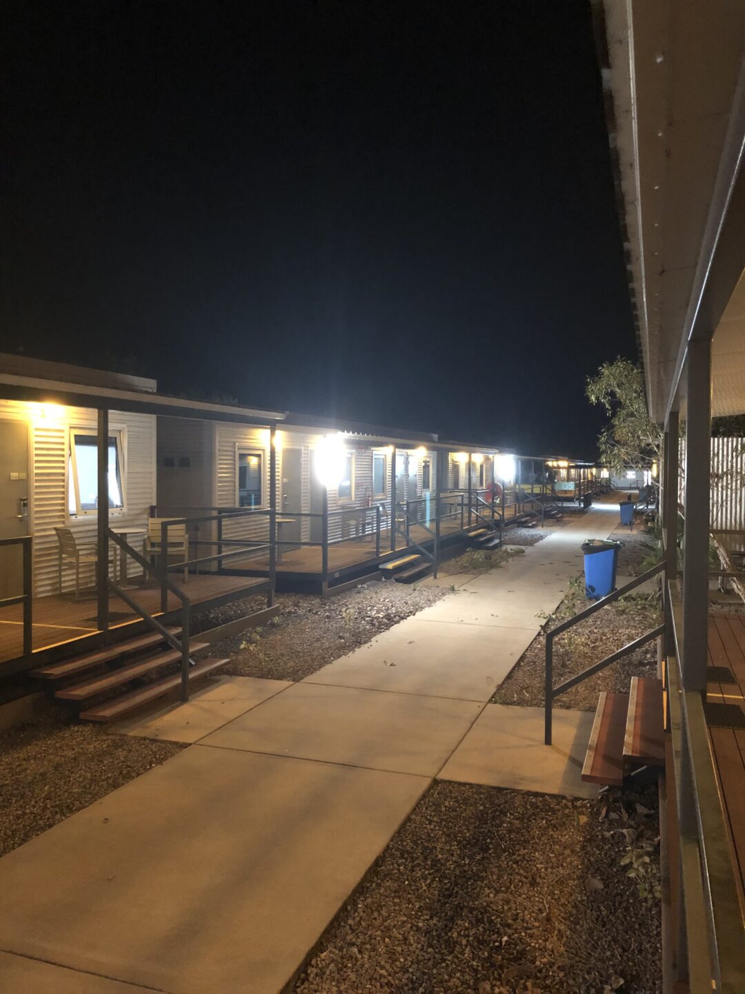 Cabins at nighttime 