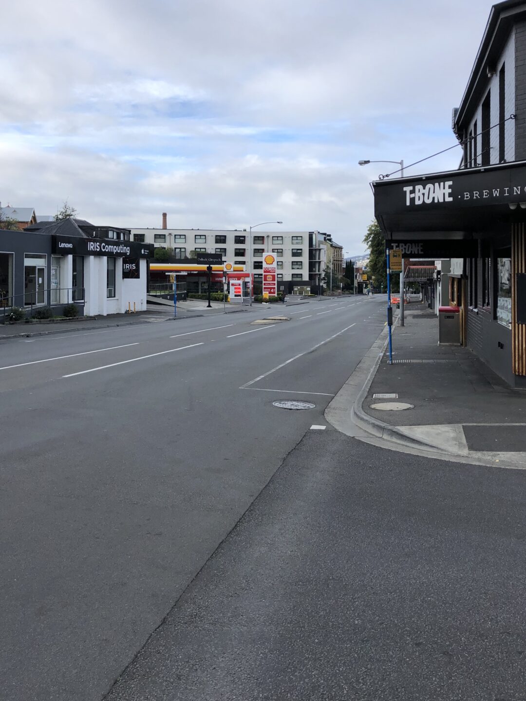 an empty street scape