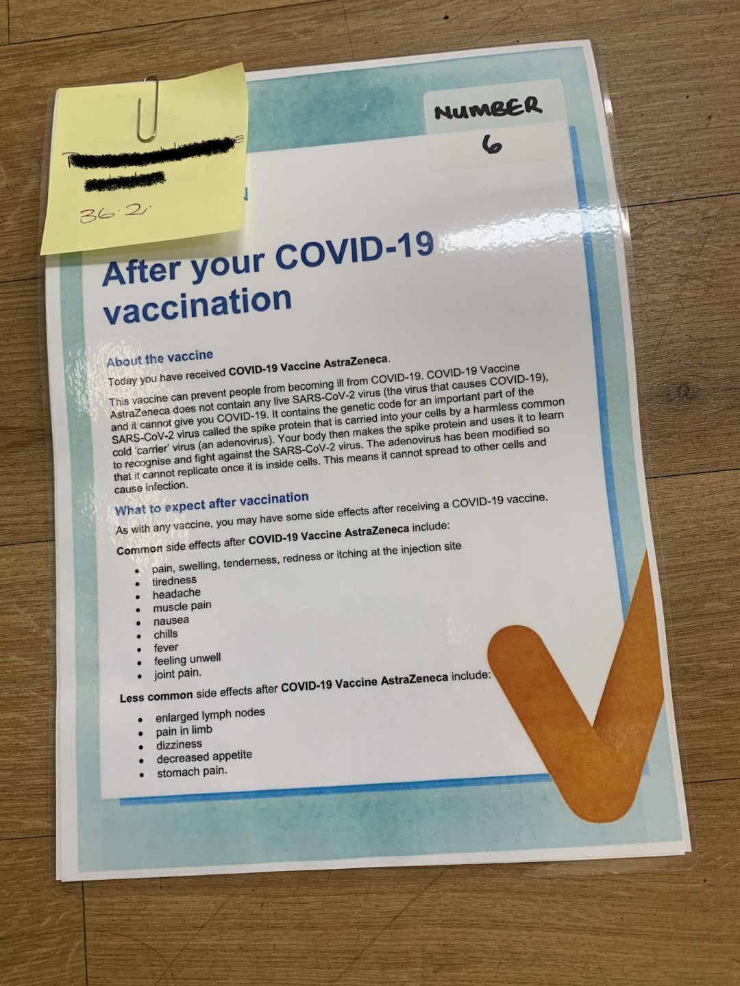 an information sheet about the covid-19 vaccine